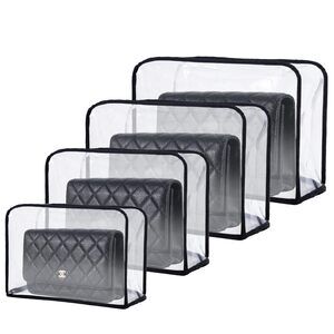1575 Set of 4 Clear TPU Purse Dust Bags, Waterproof Transparent Handbag